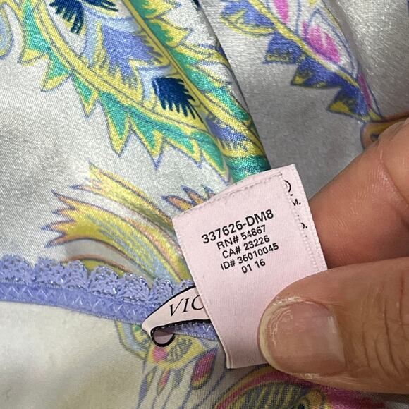 Victoria's Secret Silky Nightgown Paisley Floral Print Small Sleepwear Nighty - Picture 6 of 8